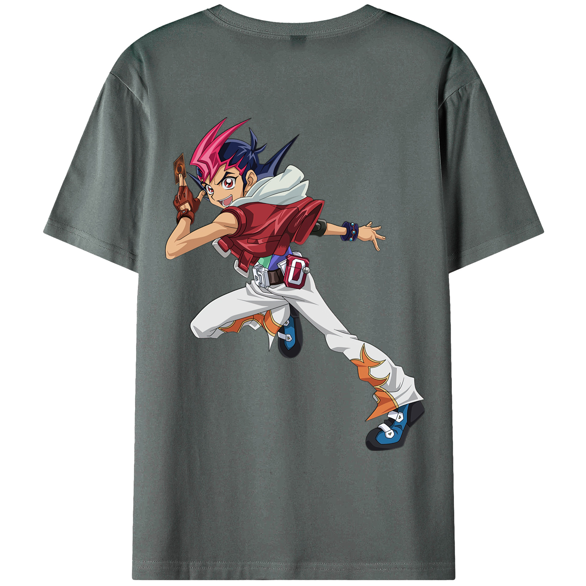 （画像用） 遊☆戯☆王 Yu-Gi-Oh! 綿100％ メンズ半袖Tシャツ（バックプリント） 通気性